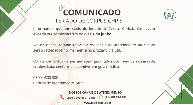 FERIADO DE CORPUS CHRISTI